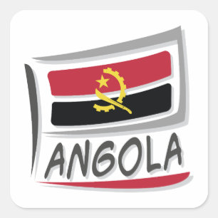 Angola  Pride X Flag Square Sticker
