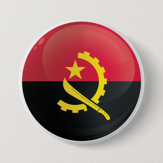Angola  Round Icon Flag 7.5 Cm Round Badge (Front)