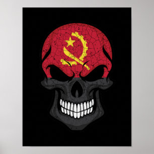 Angola Smiling Skull Flag Poster