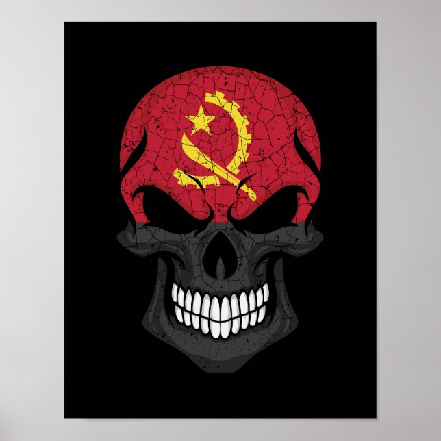 Angola Smiling Skull Flag Poster (Front)