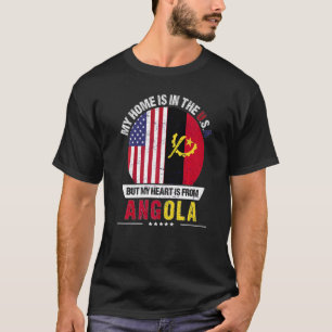 Angolan American Patriot Heart Is From Angola Grow T-Shirt