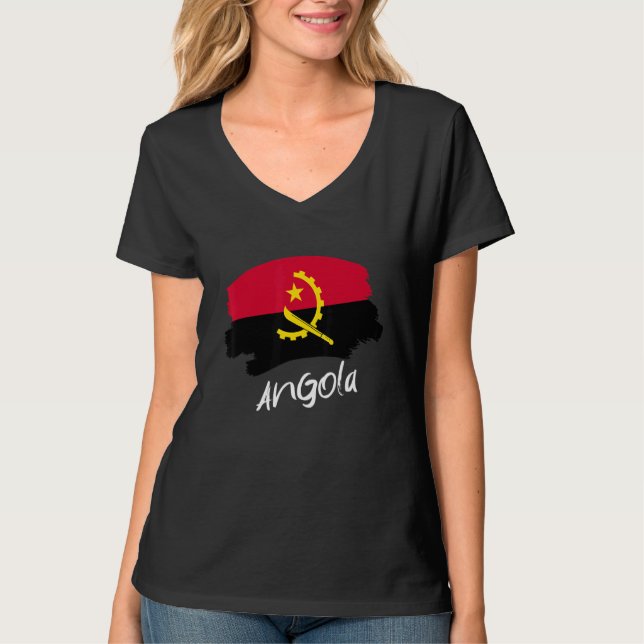 Angolan Flag Angola T-Shirt (Front)