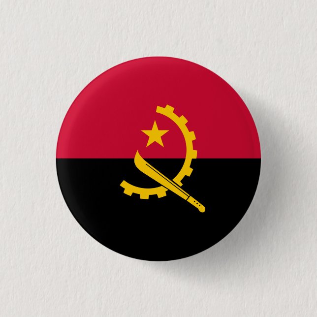 Angolan Flag, Flag of Angola 3 Cm Round Badge (Front)
