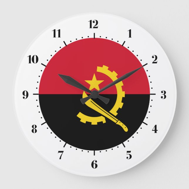 Angolan flag large clock (Front)