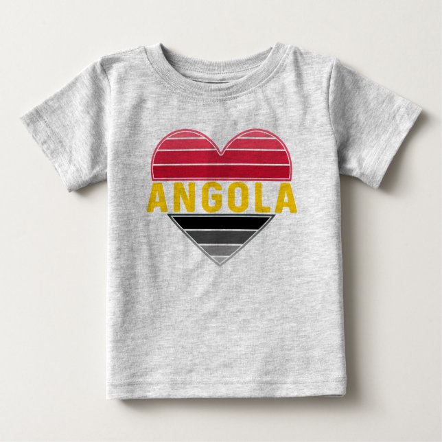 Angolan Heart, I Love Angola Baby T-Shirt (Front)