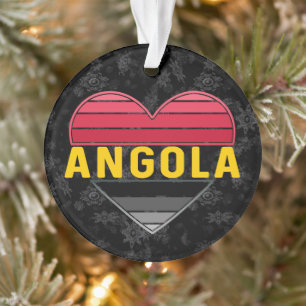 Angolan Heart, I Love Angola Christmas Ornament