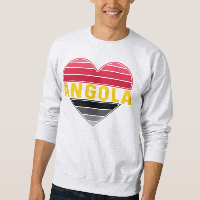 Angolan Heart, I Love Angola Sweatshirt (Front)