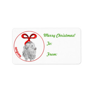 Angora Goat Christmas Gift Tag Sticker