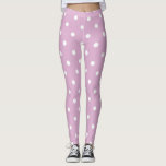 Angora Pink Polka Dots Leggings<br><div class="desc">This is a unique blending of the colour pink, to some eyes it almost looks like a very light shade of lavender. It reminds one of a lovely sweater colour blend hence the decision to call it Angora Pink. These products look great as is or with a little custom name...</div>