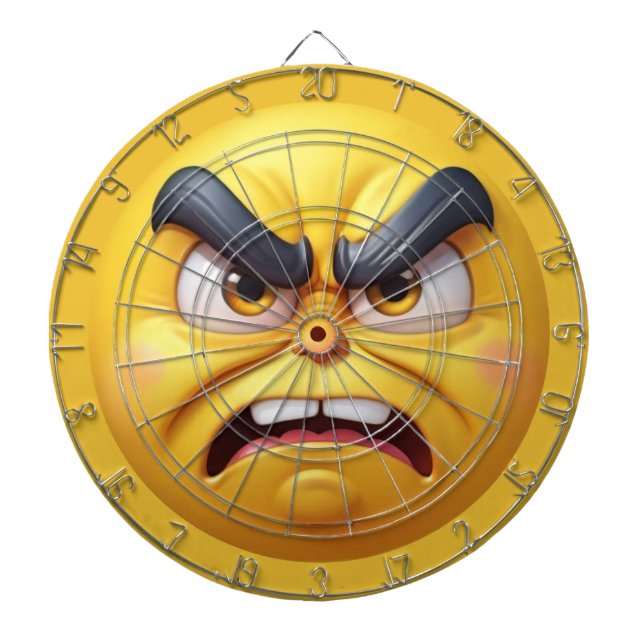 Angry 3D Emoji Dartboard (Front)
