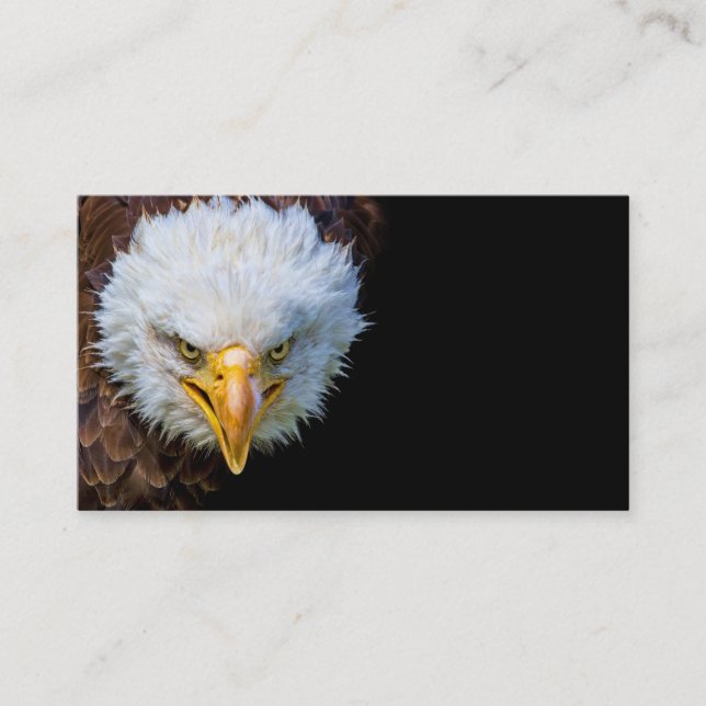 Angry american bald eagle business card (Front)