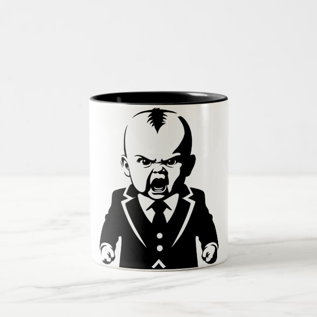 Angry Baby Boss Ceramic Mug | Funny Sarcastic Gift (Center)