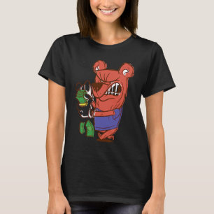 angry bear counting money T-Shirt