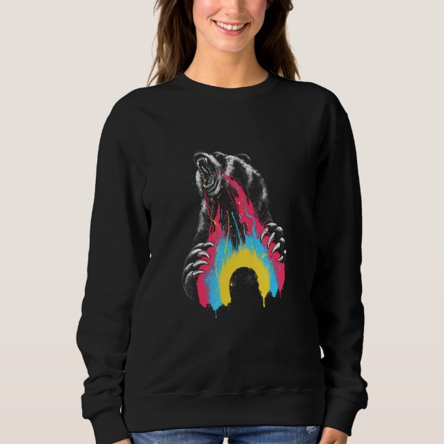 Angry Bear Doesn't Care Vintage Classic Sweatshirt (Front)