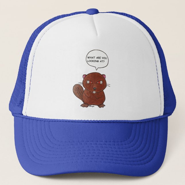Angry Beaver Trucker Hat (Front)