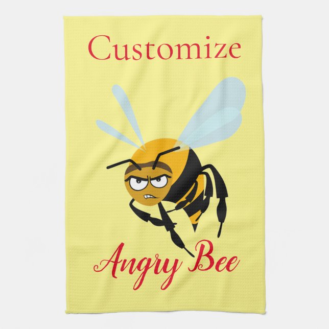 Angry Bee Thunder_Cove Tea Towel (Vertical)