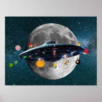 Angry Birds Fighting Aliens Poster