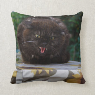 Angry Black Cat Cushion