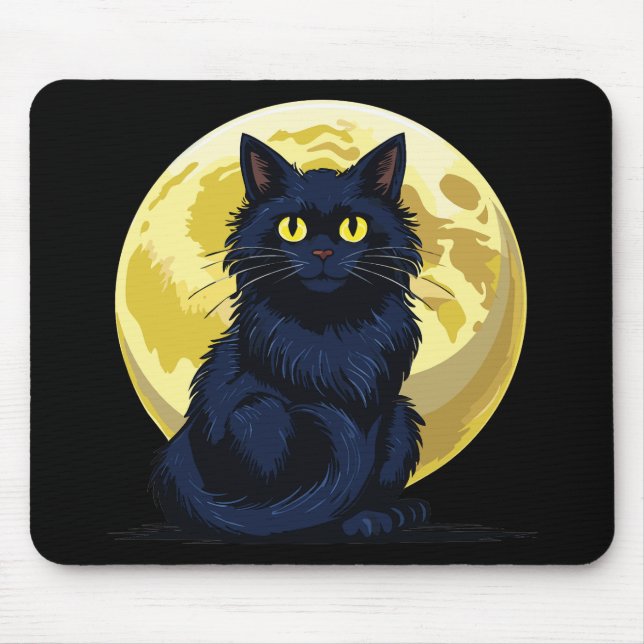 Angry black cat mouse pad (Front)