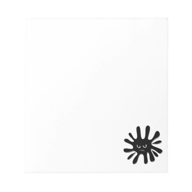 Angry Black Paint Splatter Custom Notepad (Front)