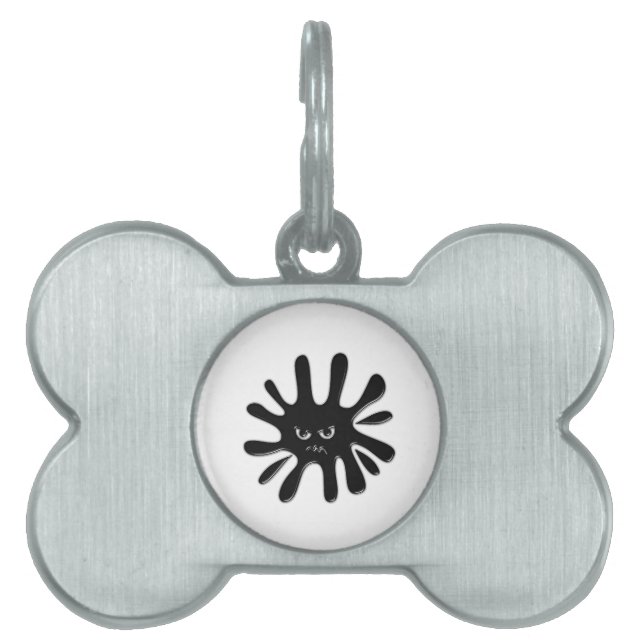 Angry Black Paint Splatter Pet ID Tag (Front)