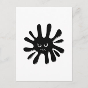 Angry Black Paint Splatter Postcard