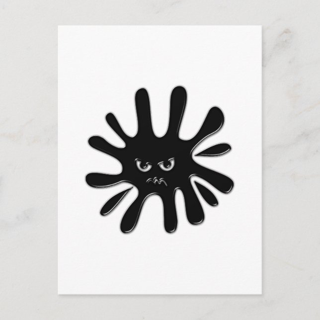 Angry Black Paint Splatter Postcard (Front)