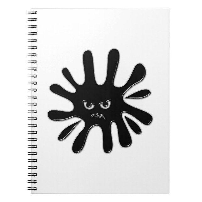 Angry Black Paint Splatter Spiral Notebook (Front)
