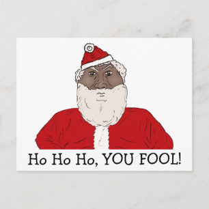 Angry Black Santa Claus, Wishing You an Angry Xmas Holiday Postcard