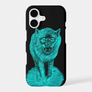 Angry Black Wolf in the Night