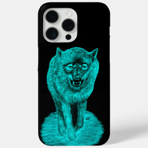 Angry Black Wolf in the Night iPhone 15 Pro Max Case