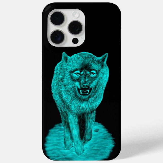 Angry Black Wolf in the Night Case-Mate iPhone Case (Back)
