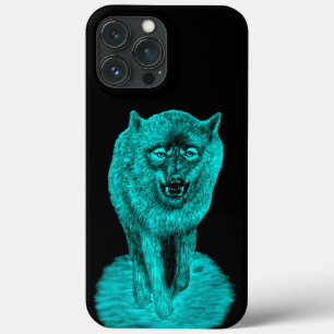 Angry Black Wolf in the Night iPhone 13 Pro Max Case