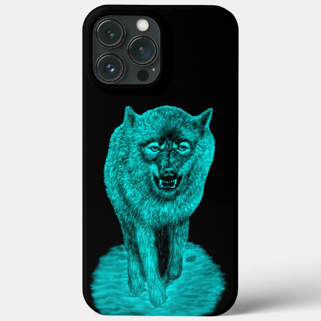 Angry Black Wolf in the Night Case-Mate iPhone Case (Back)