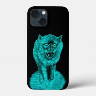 Angry Black Wolf in the Night iPhone 13 Mini Case