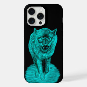 Angry Black Wolf in the Night iPhone 15 Pro Max Case