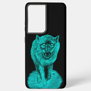 Angry Black Wolf in the Night Samsung Galaxy Case