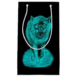 Angry Black Wolf in the Night Small Gift Bag