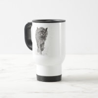 Angry Black Wolf in the Snow , wild Winter