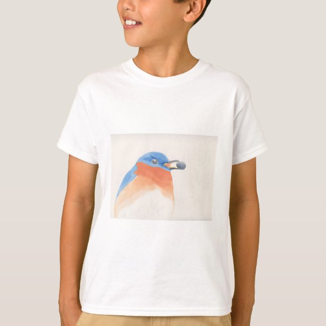 angry bluebird with blueberry T-Shirt (Front)
