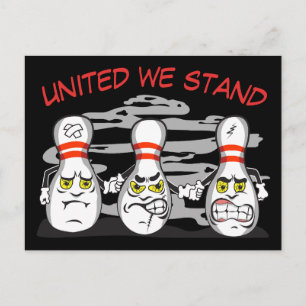 Angry Bowling Pins, Funny Sport Postcard