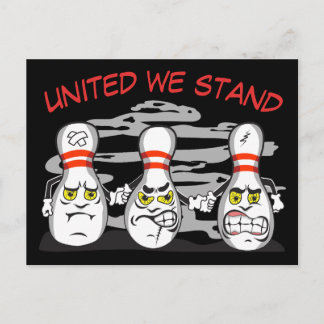 Angry Bowling Pins, Funny Sport Postcard