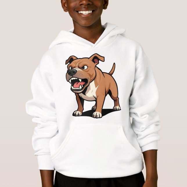 Angry Brown Pitbull Cartoon Dog Gift for Dad (Front)