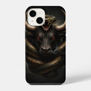 Angry Bull and Snake Shield - iPhone 14 Case