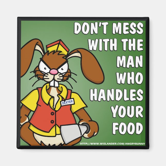 Angry Bunny Food Service Magnet (Front)