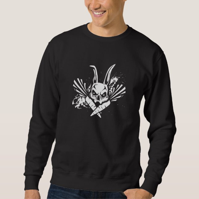 Angry Bunny Happy Easter Rabbit Bunnies Spring Egg Sweatshirt (Front)
