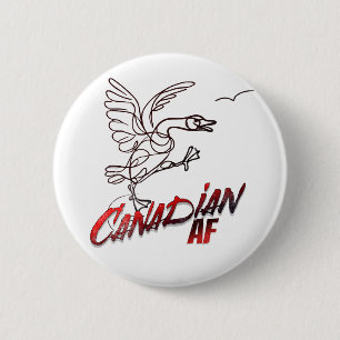 Angry Canada Goose Canadian AF sticker 6 Cm Round Badge