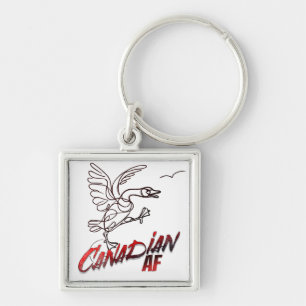 Angry Canada Goose Canadian AF sticker Key Ring
