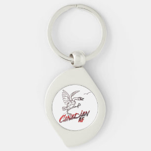 Angry Canada Goose Canadian AF sticker Key Ring
