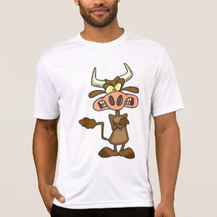 Angry Cartoon Bull Funny Grumpy T-Shirt